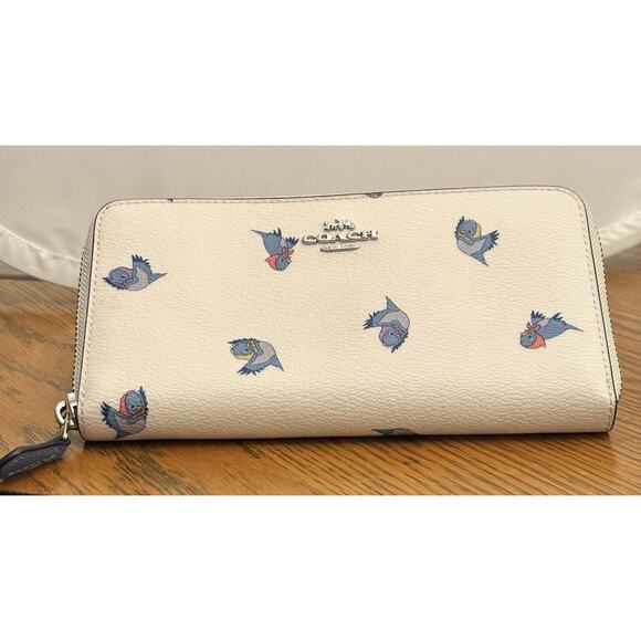 COACH X DISNEY Accordion Zip Wallet w/Cinderella Flying Birds Print C2893/NWOT - Picture 1 of 7